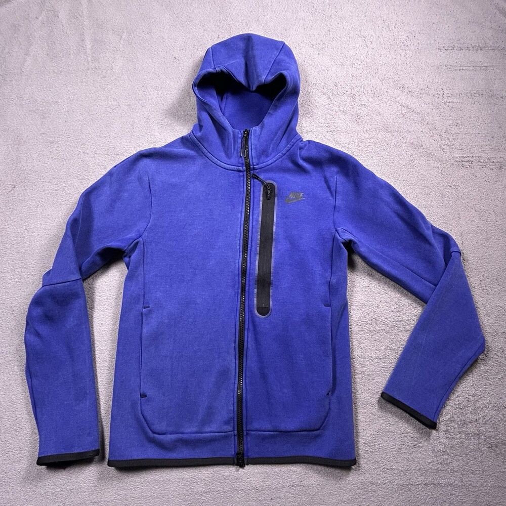 Nike Tech Fleece Windrunner Hoodie Men’s XS Blue Washed Full Zip Sleeve
